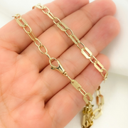 14k Yellow Gold Mirror Flat Octagon Link Chain
